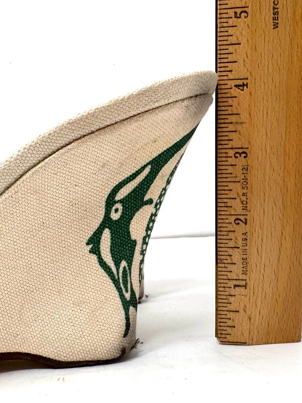 DKNY green suede peep toe wedges, made in Italy, size 8.5